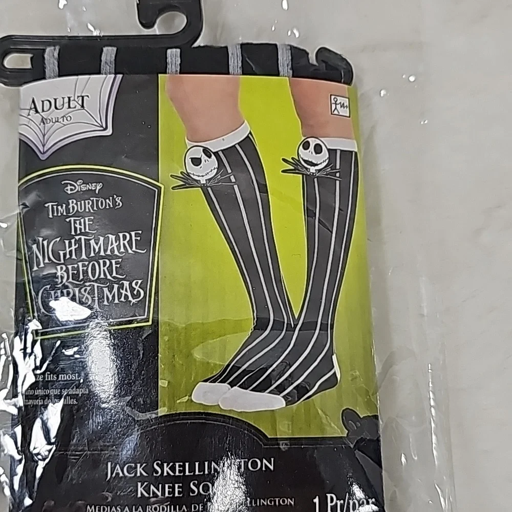Adult Disney The Nightmare Before Christmas Jack Skellington Knee Socks Sz o/s